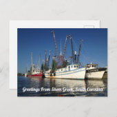サウスカロライナ州Shem Creekからの挨拶 ポストカード (正面/裏面)