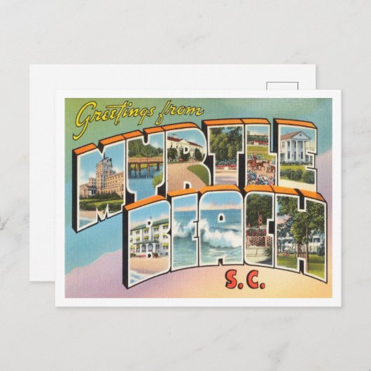 サウスカロライナ旅行マートルビーチからの挨拶 ポストカード (正面/裏面)