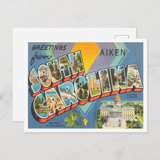 サウスカロライナ旅行Aikenからの挨拶 ポストカード (正面/裏面)