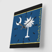 サウスカロライナ旗 スクエア壁時計 (傾斜)