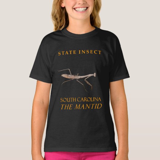 サウスカロライナ準州の昆虫 カマキリ Tシャツ (正面)