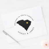 サウスカロライナ結婚のボックスバッグ用ウェルカムステッカー ラウンドシール (封筒)