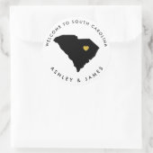 サウスカロライナ結婚のボックスバッグ用ウェルカムステッカー ラウンドシール (バッグ)