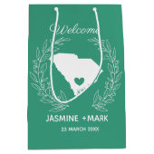 サウスカロライナ結婚式の引き出物カスタムへようこそ ミディアムペーパーバッグ (正面)