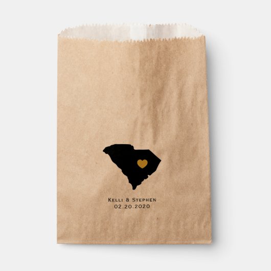 サウスカロライナ結婚式の引き出物トリートサックス抱き枕 フェイバーバッグ (正面)