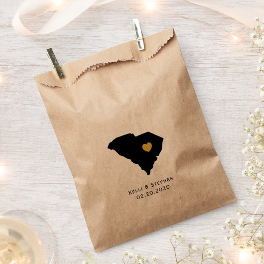 サウスカロライナ結婚式の引き出物トリートサックス抱き枕 フェイバーバッグ (クリップ留めされた状態)