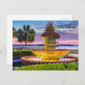 サウスカロライナ美しい夜チャールストン ポストカード (正面/裏面)