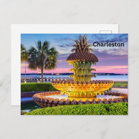 サウスカロライナ美しい夜チャールストン ポストカード (正面/裏面)