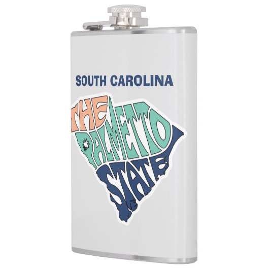サウスカロライナ語ニックネームワードアート フラスク (左)