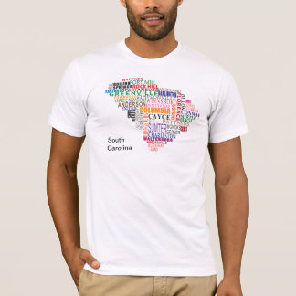 サウスカロライナ都市地図 Tシャツ