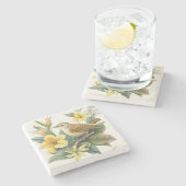 サウスカロライナ黄色ジェサミンカロライナウォレン ストーンコースター (横)