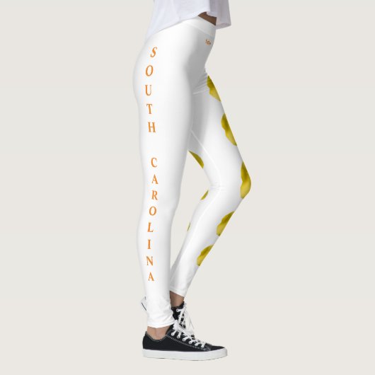 サウスカロライナ黄色ジェサミンフラワーレギンス レギンス (右)