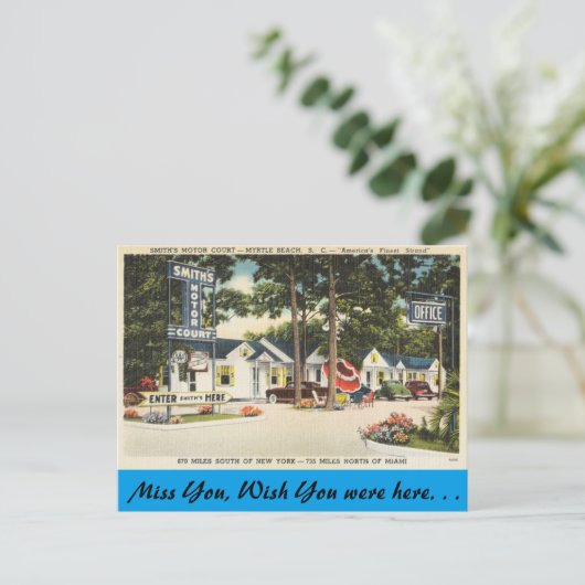 サウスカロライナ、スミスのモーターコート、マートルビーチ ポストカード (スタンド正面)