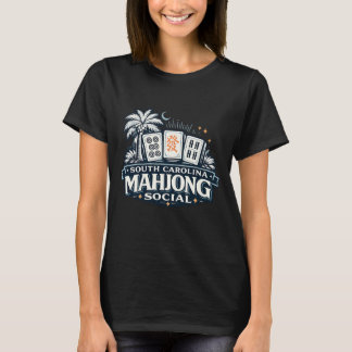 サウスカロライナ マージャン ソーシャル - レトロ パルメット・マツフラワー Tシャツ