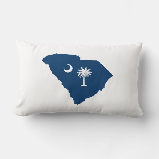 サウスカロライナ（青と白） ランバークッション (正面)