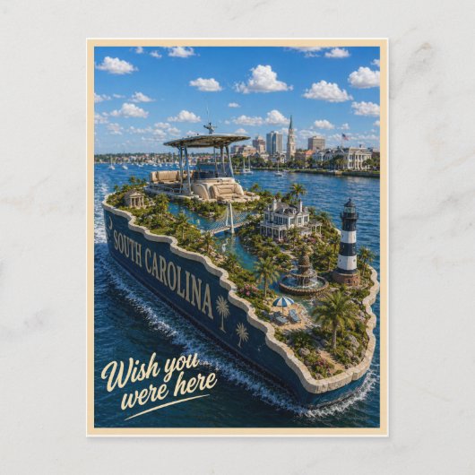サウスカロライナ | Wish You Were Here | ステートシリーズ ポストカード (正面)
