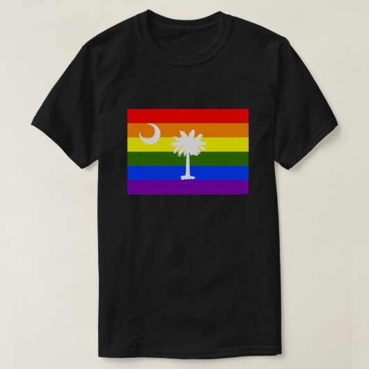 サウスカロライナLGBTレインボープライド旗 Tシャツ (デザイン正面)