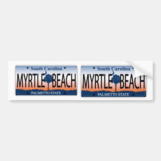 サウスカロライナMyrtle Beachの日の出のナンバープレート バンパーステッカー (正面)