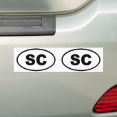 サウスカロライナSC楕円 バンパーステッカー (車上)