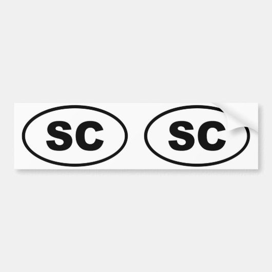 サウスカロライナSC楕円 バンパーステッカー (正面)