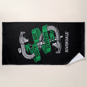 サウスサイドサーペントの図 ビーチタオル (正面)