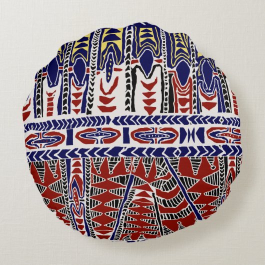 サウスシーズサモアろうけつ染め ラウンドクッション (裏面)