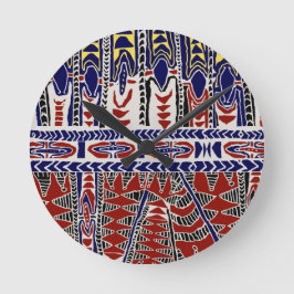 サウスシーズサモアろうけつ染め ラウンド壁時計