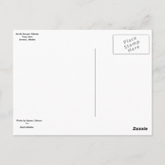 サウスソーヤー氷河ポストカード ポストカード (裏面)