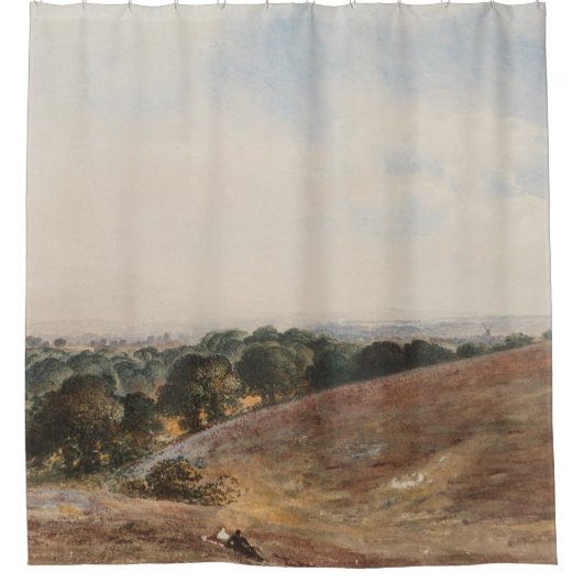 サウスダウンズのビュー – John Martin シャワーカーテン (正面)