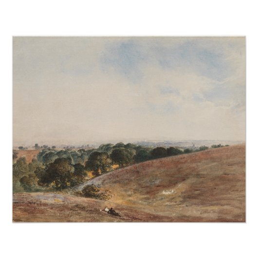 サウスダウンズのビュー – John Martin ポスター (正面)