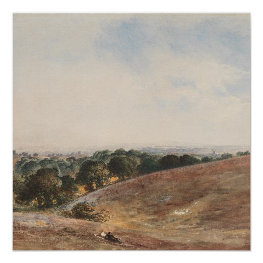 サウスダウンズのビュー – John Martin ポスター (正面)