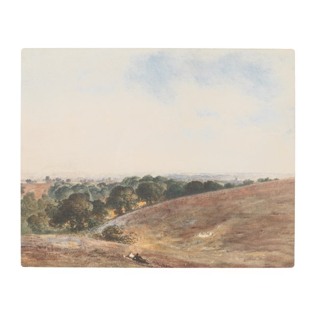 サウスダウンズのビュー – John Martin メタルプリント (正面)