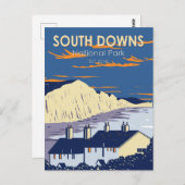 サウスダウンズナショナルパークセブンシスターズイングランド ポストカード (正面/裏面)