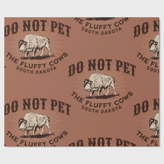 サウスダコタのふわふわの牛のバイソンを愛撫しない ラッピングペーパー (フラット)