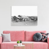 サウスダコタのウェスタンランチハウス写真 キャンバスプリント (インサイチュ (リビング))