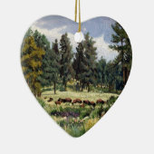 サウスダコタのバッファローの風光明媚な牧草地 セラミックオーナメント (右)