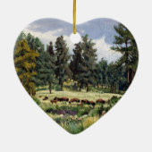 サウスダコタのバッファローの風光明媚な牧草地 セラミックオーナメント (裏面)