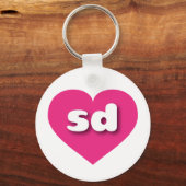 サウスダコタのホットピンクハート- SDが大好き キーホルダー (正面)