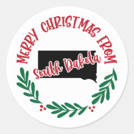 サウスダコタのホリデーステッカー ラウンドシール