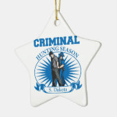 サウスダコタの刑事狩猟期 セラミックオーナメント (左)