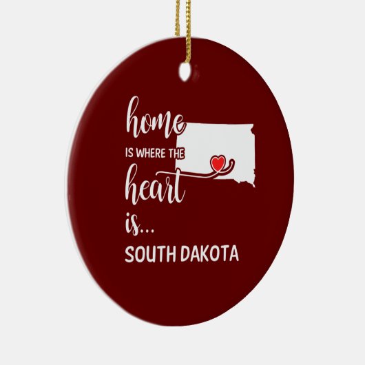 サウスダコタの家はハートだ セラミックオーナメント (右)