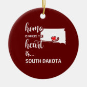 サウスダコタの家はハートだ セラミックオーナメント (正面)
