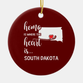 サウスダコタの家はハートだ セラミックオーナメント