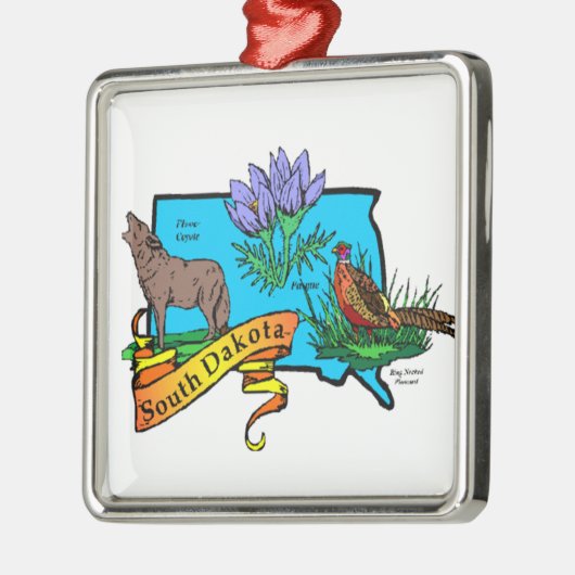 サウスダコタの州のクリスマスのオーナメントの記念品 メタルオーナメント (左)
