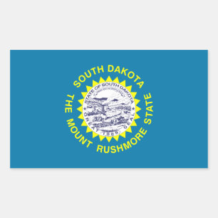 サウスダコタの州の旗、米国 長方形シール