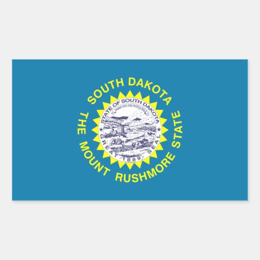 サウスダコタの州の旗、米国 長方形シール (正面)