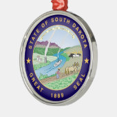 サウスダコタの州の旗sy統一されたなアメリカ共和国 メタルオーナメント (左)