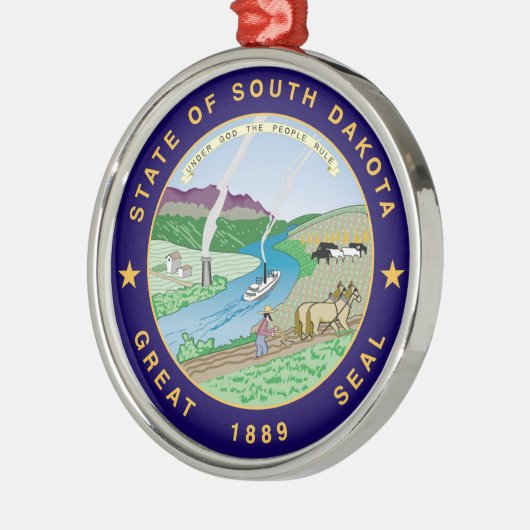 サウスダコタの州の旗sy統一されたなアメリカ共和国 メタルオーナメント (左)