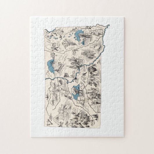サウスダコタの形をしたヴィンテージ写真の地図 ジグソーパズル (縦)