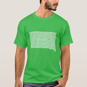 サウスダコタの白の破烈のティー Tシャツ